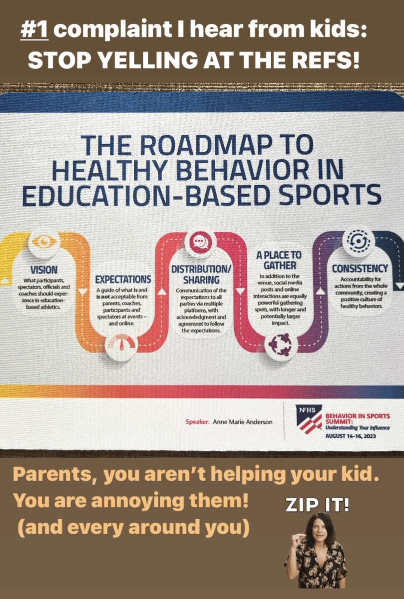 Attention Sports Parents: STOP YELLING AT THE REFS!! 
It is the #1 complaint kids polled have about parents.  They’ve got this … watch, clap, cheer the good plays (not the opponent’s mistake)! @NASOofficiating #nfhs #NFHSBehaviorSummit