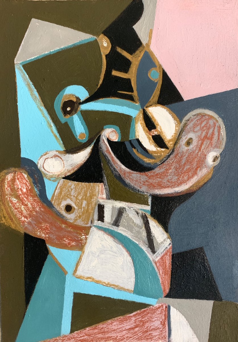 sarahjhoskins's tweet image. Acrylic, gouache, and conté pencil on A5 cartridge paper
#worksonpaper #acryliconpaper #smallworks #abstractart 
#abstractpainting #acrylicabstract #acryliconpaper #cubismisnotdead #paint #paintonpaper #studiotoday #colour #art #contemporaryart #contemporarypainting #painting