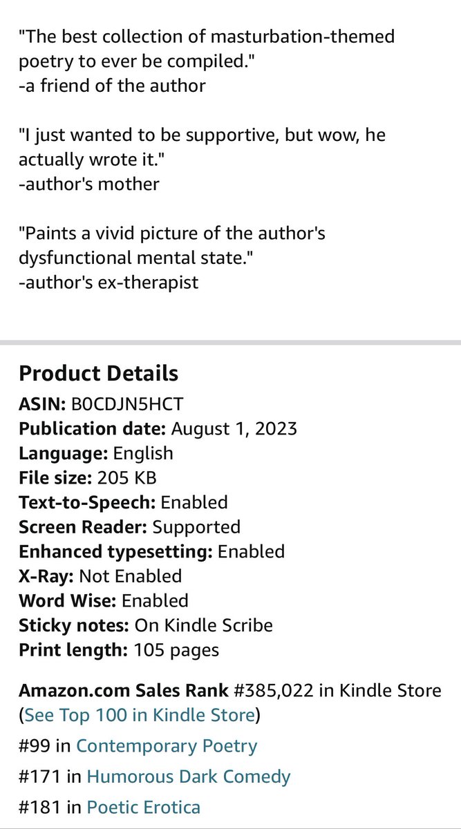 _Alan_Aster's tweet photo. My book is officially out and it cracked the top 100 for contemporary poetry in the Kindle store. https://t.co/OGWCYaCEWL