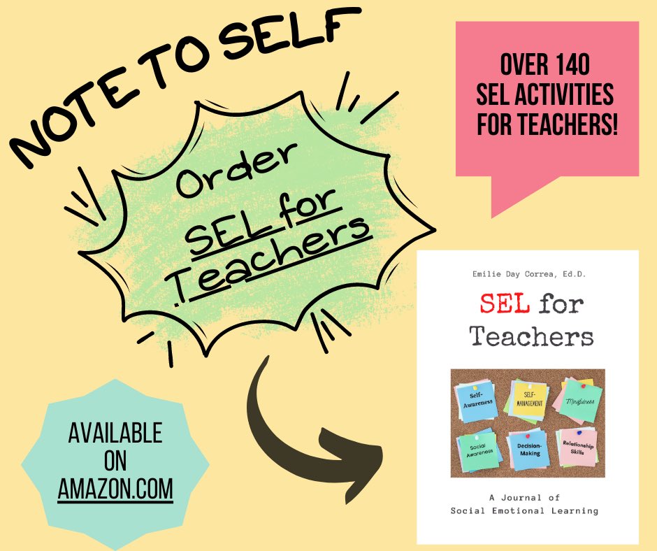 As we get back to school, let's focus on building teacher capacity in SEL. SEL for Teachers is a great resource for teachers that compliments any/all SEL programming for students...Available on Amazon.com or DM me for bulk order discounts. a.co/d/gWDpRaR
