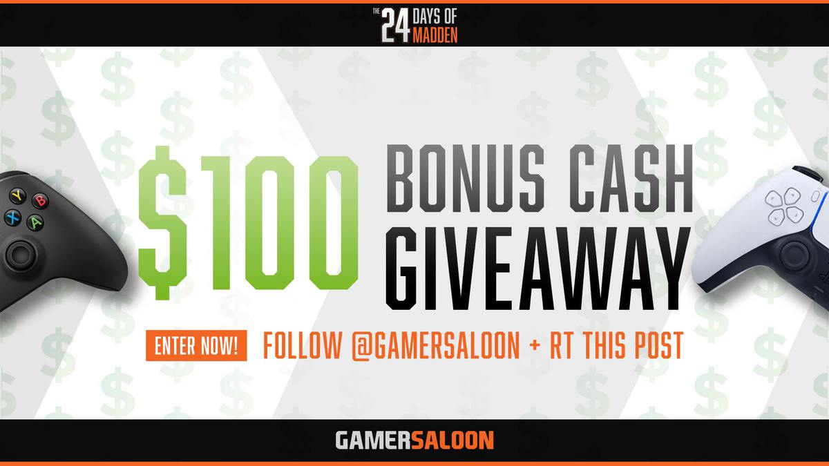 GamerSaloon's tweet photo. We're giving away $100 in GamerSaloon Bonus Cash!💰

To enter:

Retweet♻️
Follow @GamerSaloon 

Play your favorite video games for real money right now!🏆 https://t.co/UzmLozjsl8
