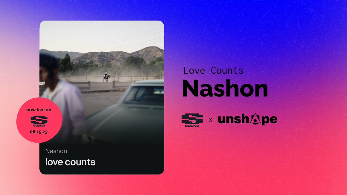 Love to <a href="/unsha_pe/">unsh◬pe</a> ! My first song is out on <a href="/soundxyz_/">sound.xyz (🎧,🎧)</a>  !!
