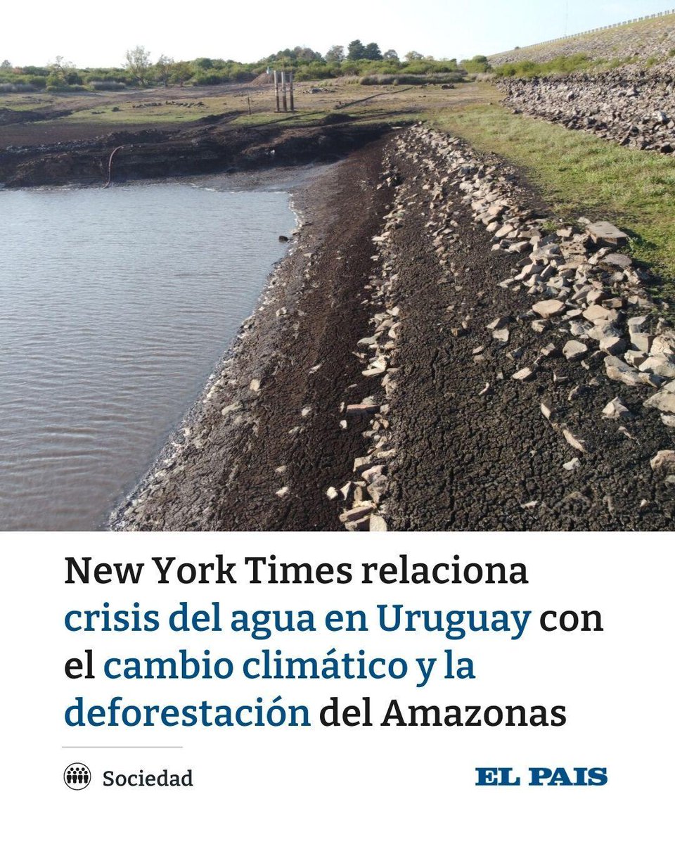 elpaisuy's tweet photo. El diario neoyorkino centró un boletín sobre cambio climático en la crisis hídrica en Uruguay y aseguró que los ciudadanos "han tratado de perforar sus propios pozos".
https://t.co/CGaZ4h7Dk7 https://t.co/LUXoKAQ2oU