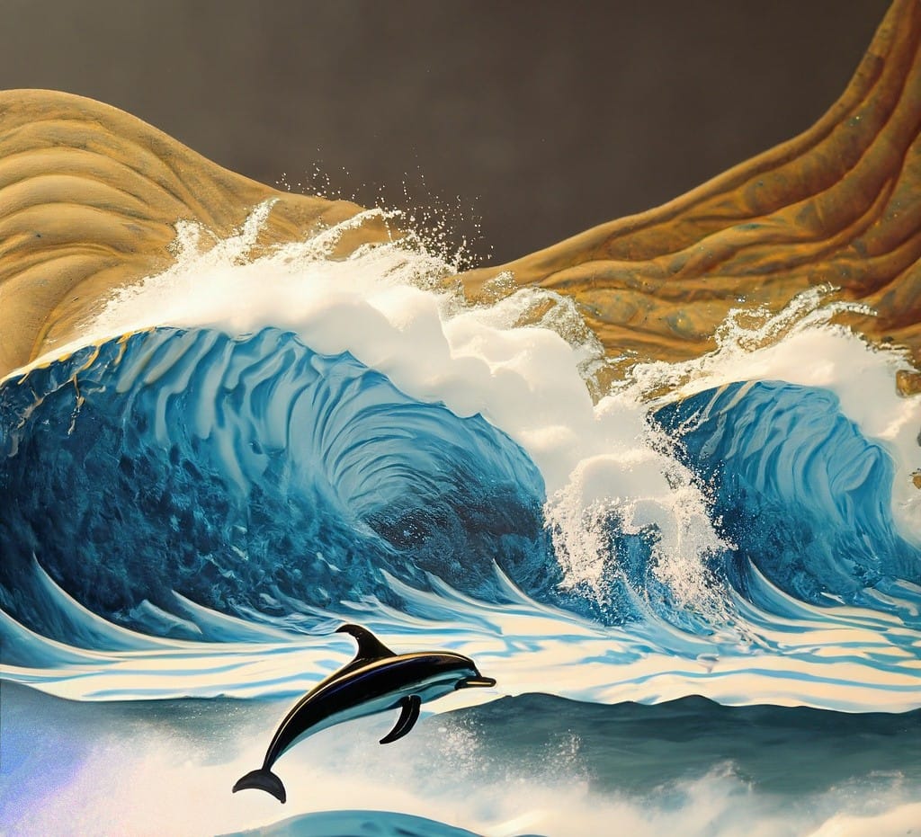 indiepluff's tweet photo. Dolphin swimming in the Ocean in the style of Gustav Klimt with sandstone colors
@Mobvoi_Official #watchthesands #oceanicsandstone @Stefano78982651 @KeeperMnYouth https://t.co/Enj2bvuhkH