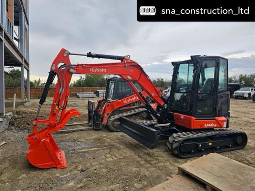 Check out the brand new U48-5 the guys at @sna_construction_ltd took delivery of last week! This beauty is going to be working alongside their track machine on a school project here in Calgary!
