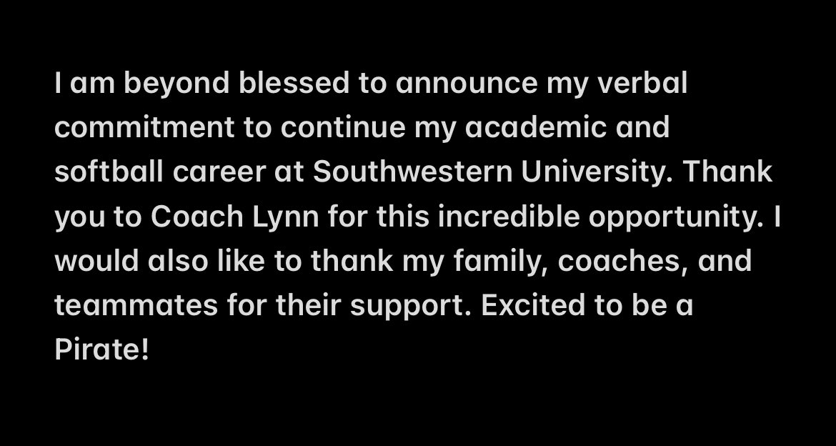 emerybell_'s tweet photo. So excited for this opportunity! 💛

@SUPiratesSB @CoachLynnSUSB @BombersCtxWard @bombers_fp @LeanderSoftball @driver_kendall @BrettBerryhill @IHartFastpitch https://t.co/qJclF98F21