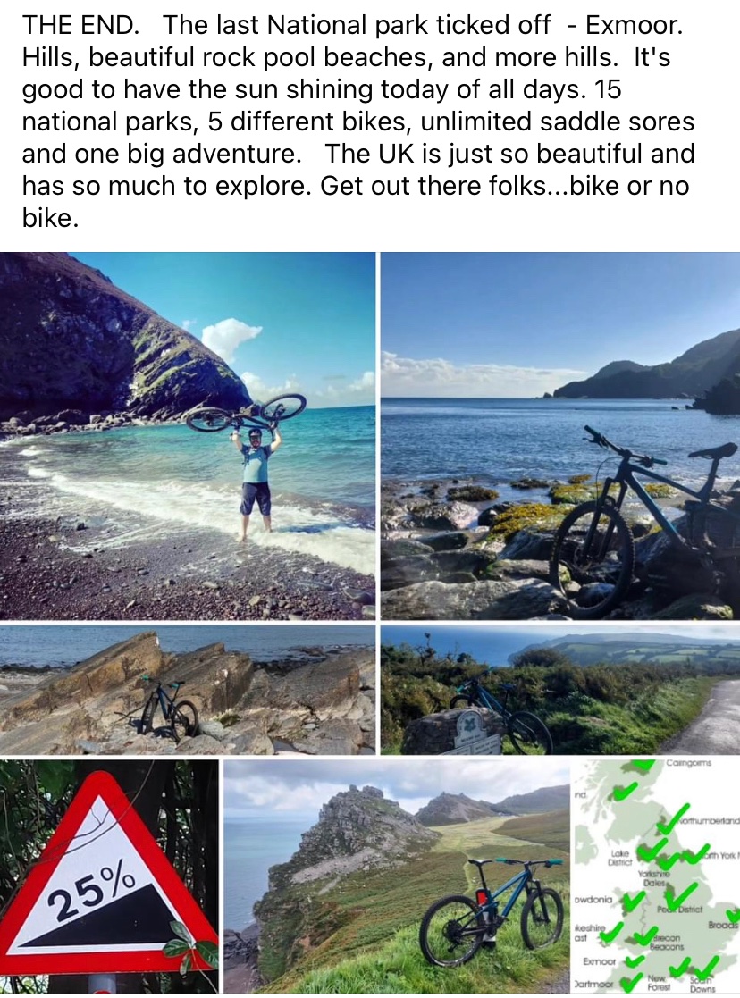 Hannahdementia's tweet photo. Big congratulations to my brother for completing cycling around all 15 UK National Parks!

Maybe next challenge together for @DementiaUk  #NoTimeToRest #OnYourBike 😊 @bede_born https://t.co/zbYfXf85Lj