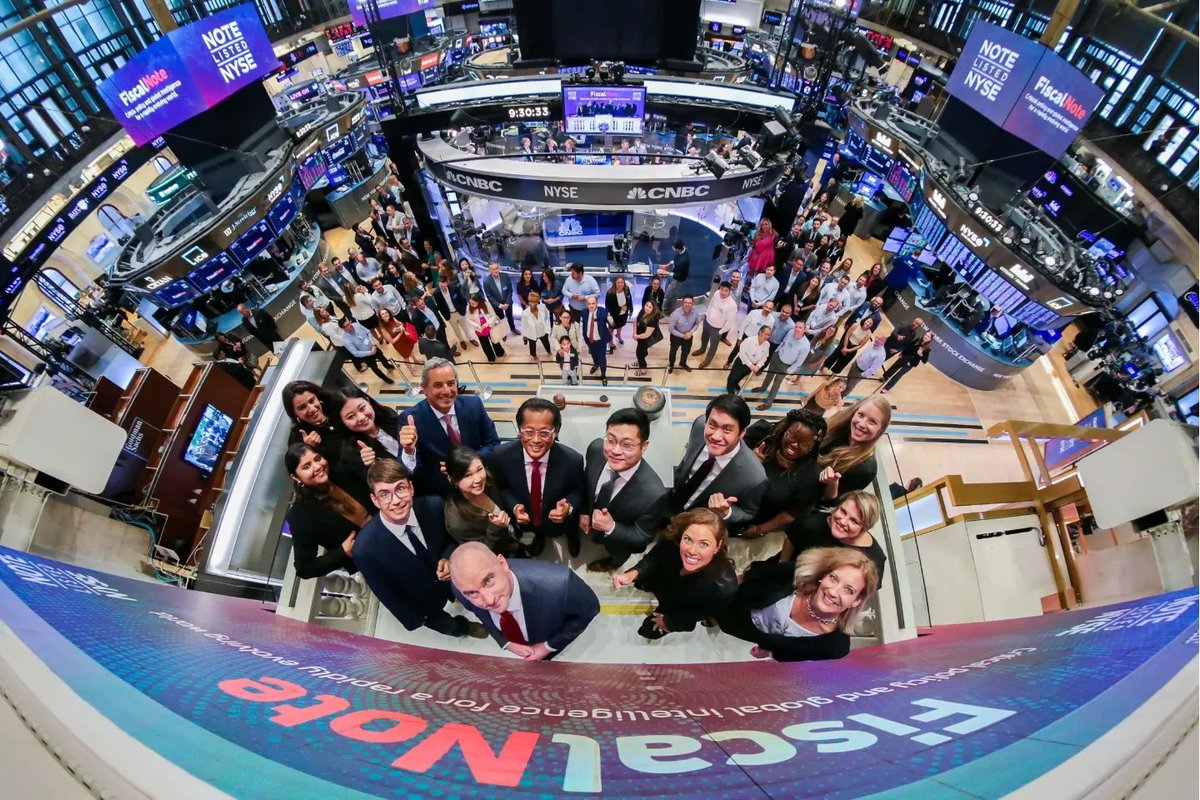 FiscalNote's tweet photo. ✨ @FiscalNote Celebrates 10 Year Anniversary and First Year as a Public Company with Opening Bell Ringing Ceremony at New York Stock Exchange (Photo credit: @NYSE)
Read more: https://t.co/bcR52twRq3 #FN10 #FiscalNotable #FiscalTakesNote https://t.co/NnpedXr5zk