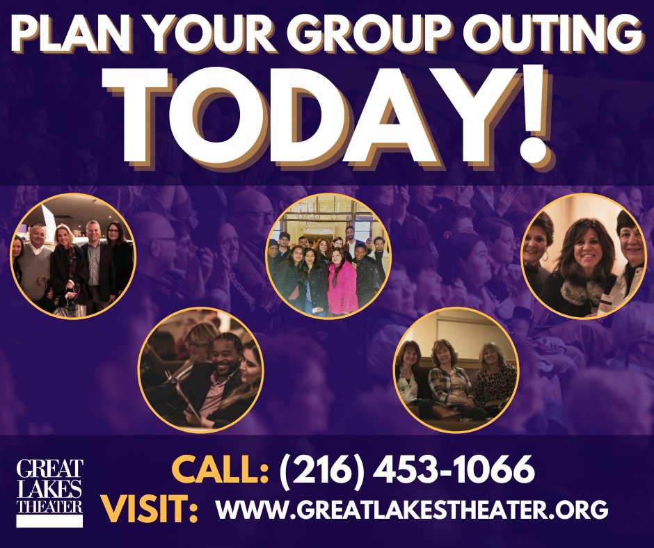 Looking to plan your next social outing? All you need is a group of 10+ to access savings on your theater experience. For more information on our group tickets for the 2022-2023 season. Call 216-453-1066 or visit buff.ly/3g89QhP for more information.