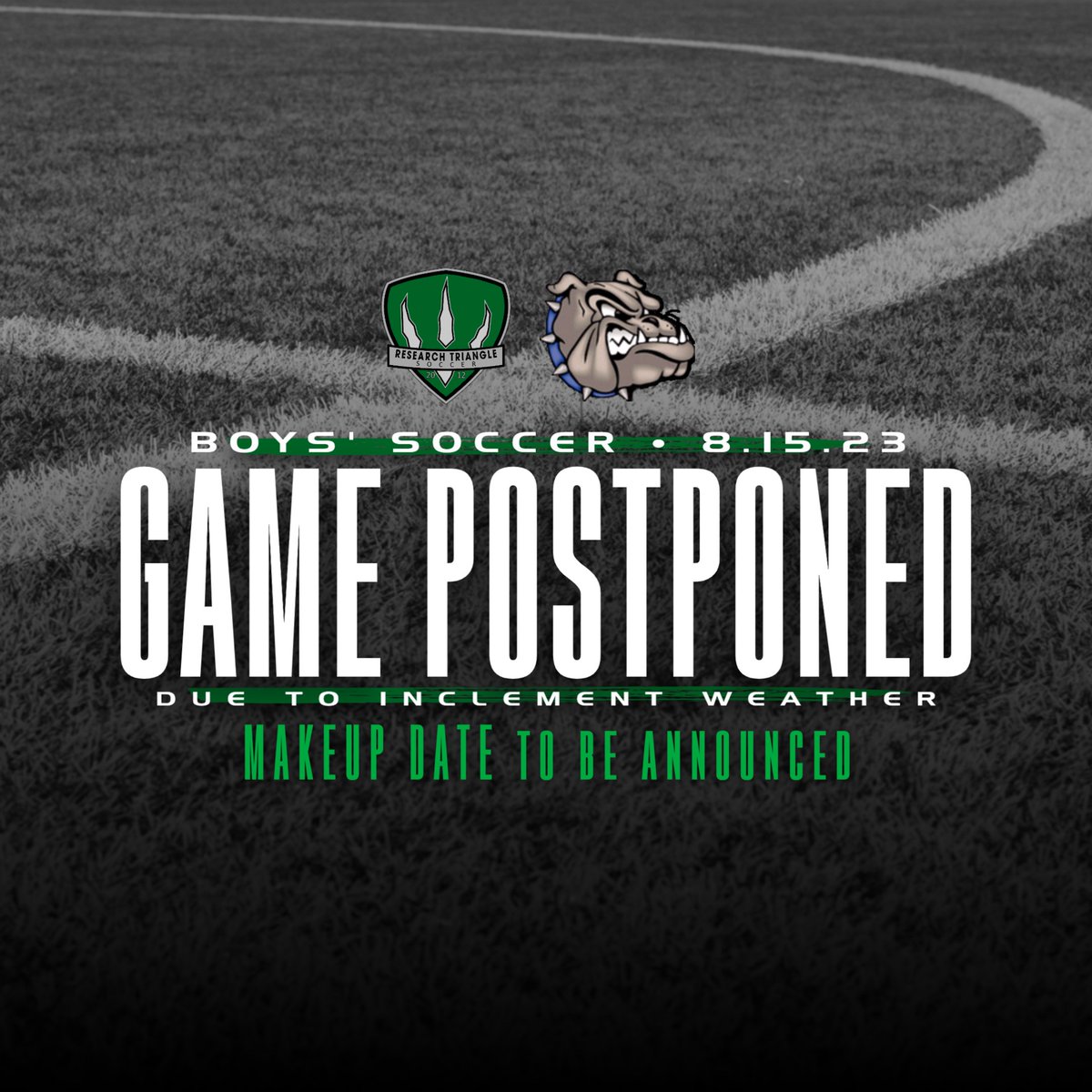 🚨 GAME POSTPONED 🚨
Tonight's match between <a href="/RTHSSoccer/">RTHS Raptor Soccer</a> and DSA has been postponed due to excessive heat and the threat of severe weather. Both schools are working to find a suitable makeup date.