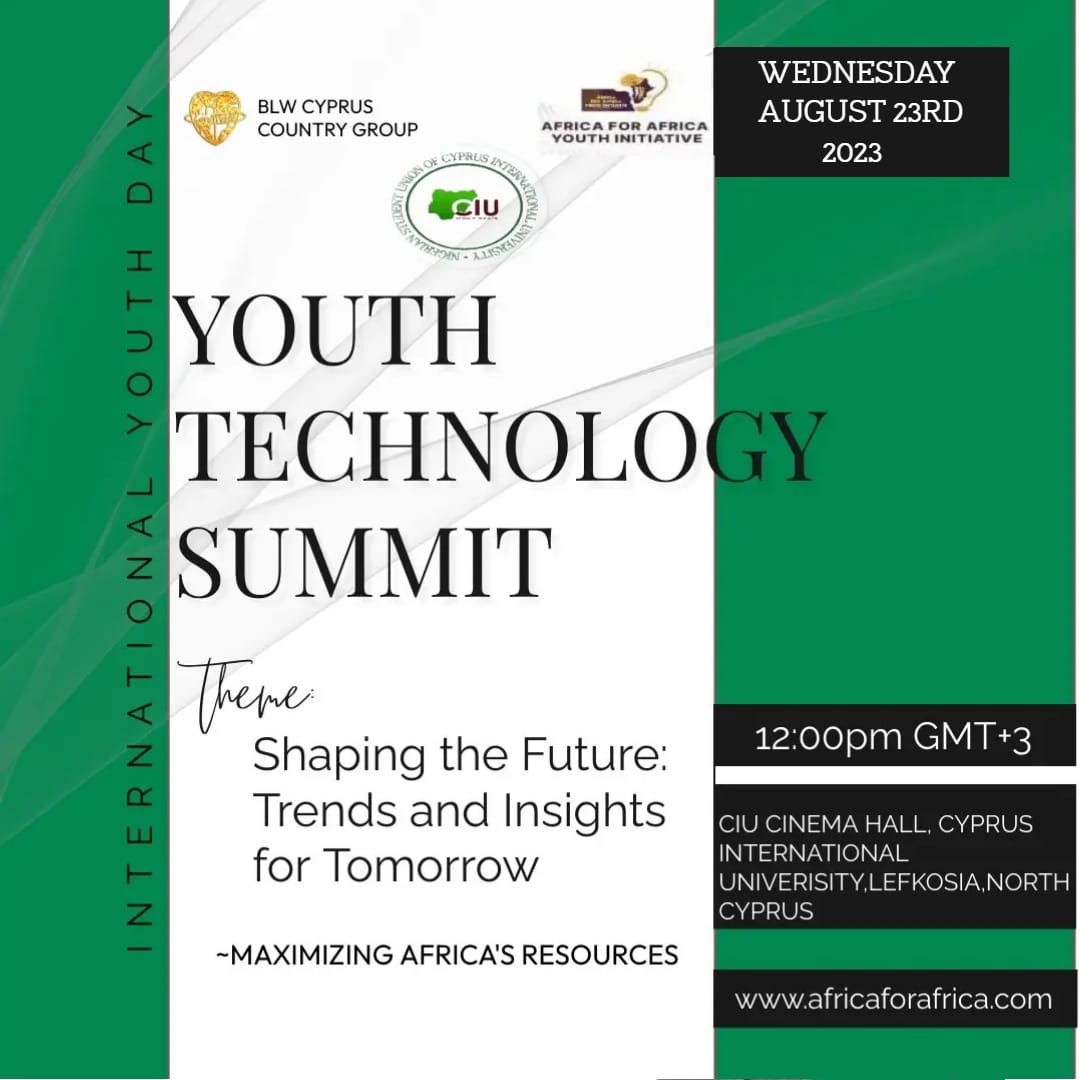 nsu_ciu's tweet photo. As a youth, you should make plans to attend. It is going to be power-packed and exciting. 
From @blw_cyprus and @a4ayouth.
DATE: WEDNESDAY, 23RD AUGUST, 2023.
TIME: 12:00 PM (GMT +3)
VENUE: CIU CINEMA HALL, CYPRUS INTERNATIONAL UNIVERSITY, LEFKOŞA, NORTH CYPRUS. https://t.co/BHwXHAmUeL
