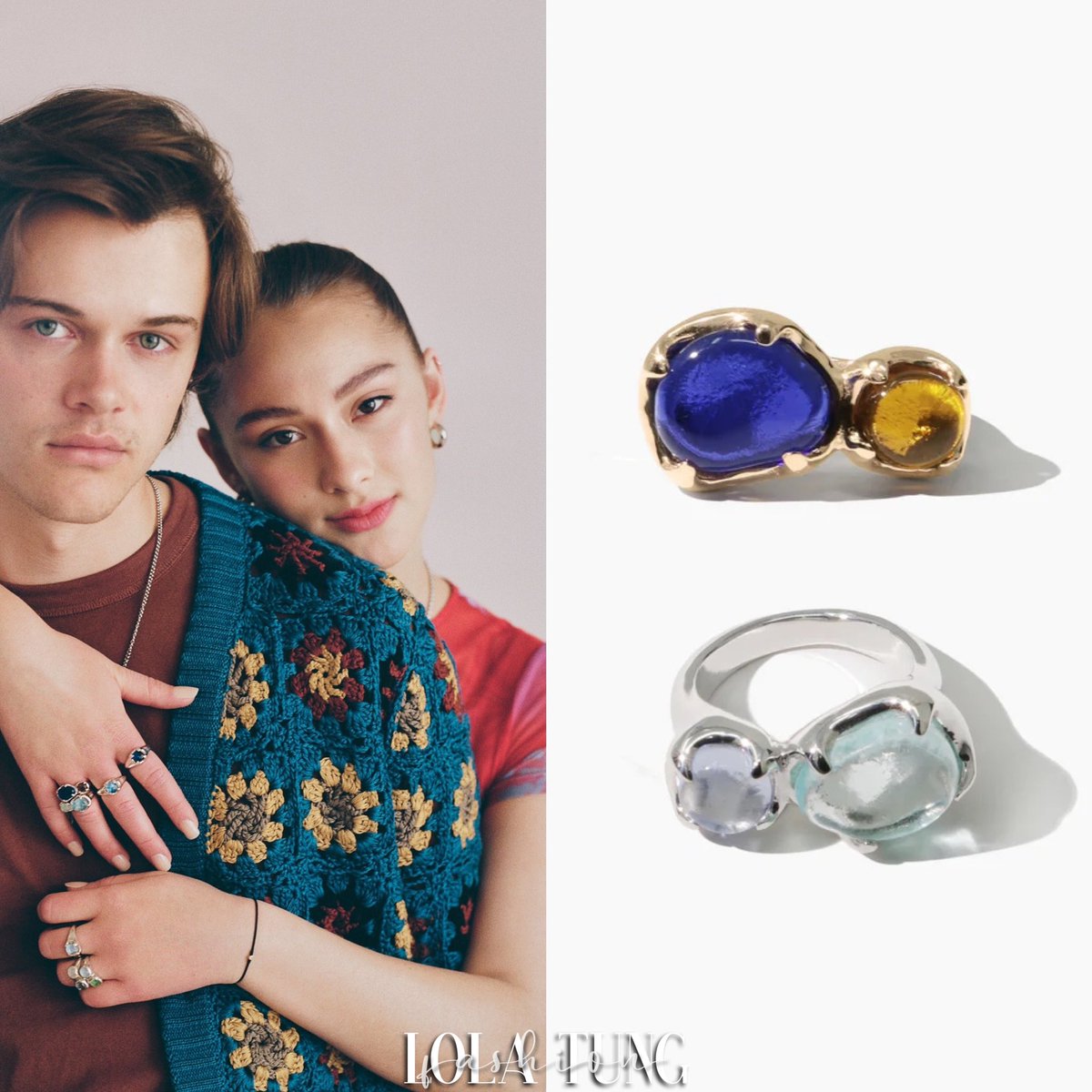 lolatungfashion's tweet image. Lola wore the #Cled
•Duo Beam Ring - Blue &amp;amp; Brown/Mint &amp;amp; Blue Jay ($270 each)
•Duo Sculpture Ring - Algae &amp;amp; Dew/Coal &amp;amp; Snow ($190 each)

•Beam Ring - Blue Ocean ($185)
•Beam Ring | Marble - Sea/Lavender ($185 each)
During a The Summer I Turned Pretty Press Day.
