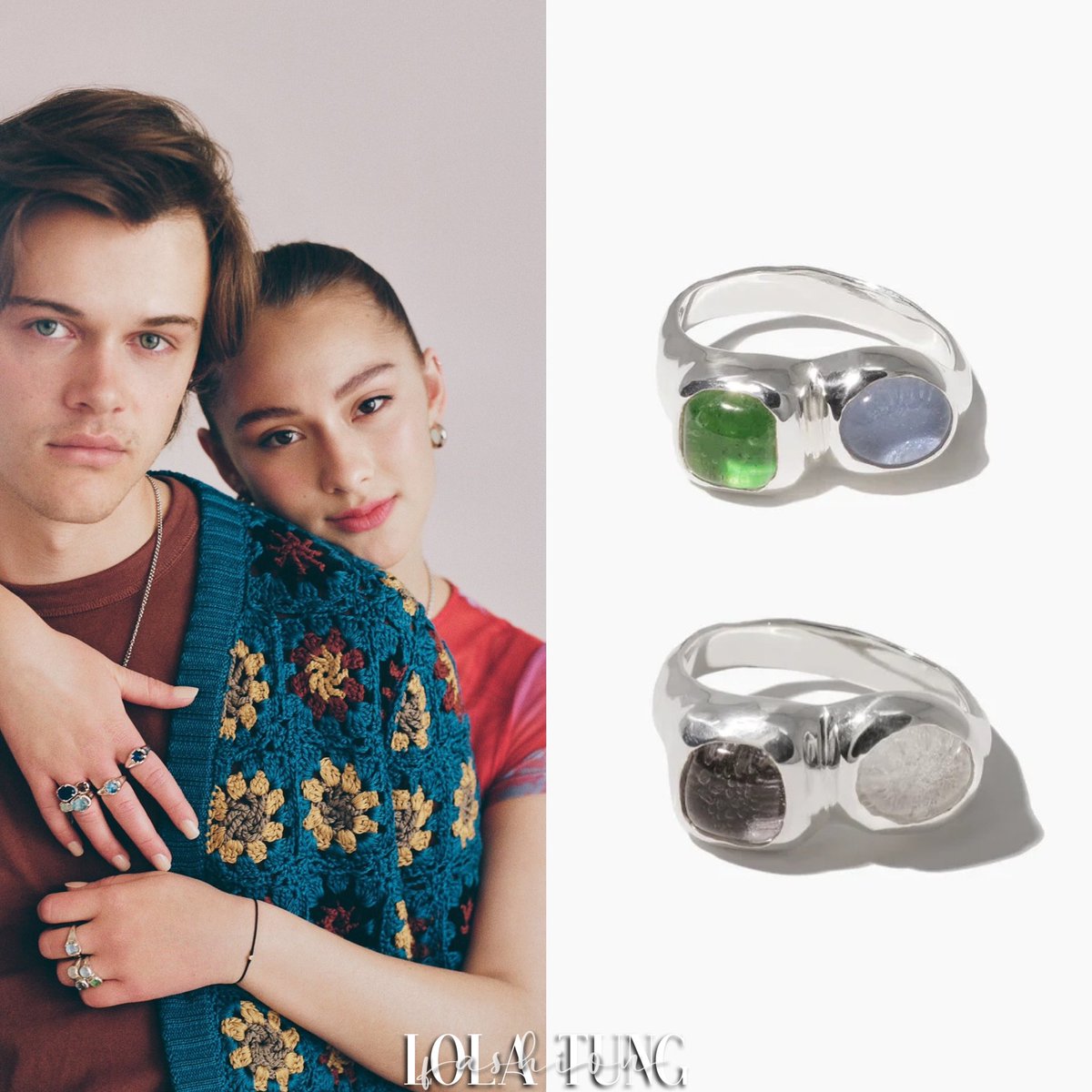 lolatungfashion's tweet image. Lola wore the #Cled
•Duo Beam Ring - Blue &amp;amp; Brown/Mint &amp;amp; Blue Jay ($270 each)
•Duo Sculpture Ring - Algae &amp;amp; Dew/Coal &amp;amp; Snow ($190 each)

•Beam Ring - Blue Ocean ($185)
•Beam Ring | Marble - Sea/Lavender ($185 each)
During a The Summer I Turned Pretty Press Day.