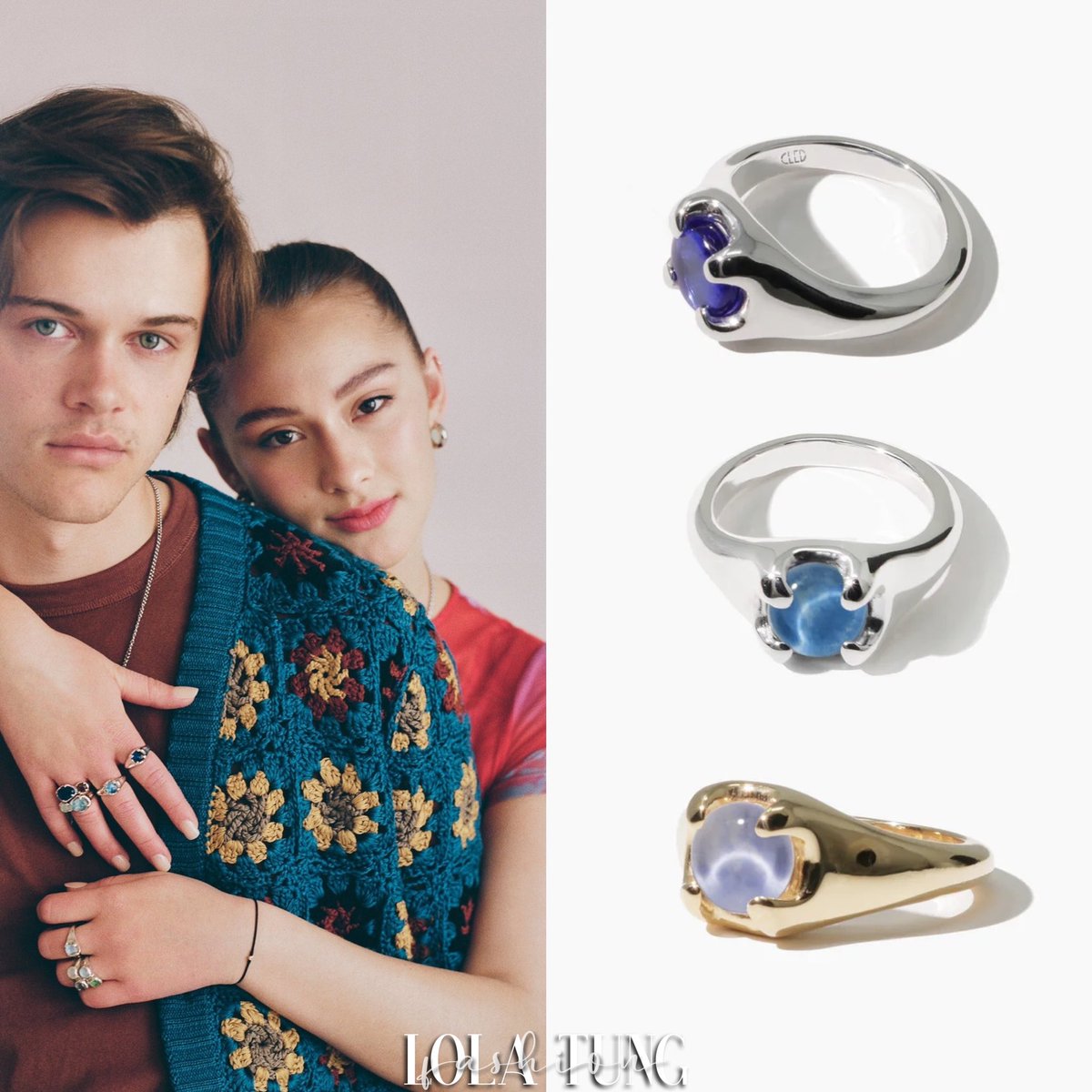 lolatungfashion's tweet image. Lola wore the #Cled
•Duo Beam Ring - Blue &amp;amp; Brown/Mint &amp;amp; Blue Jay ($270 each)
•Duo Sculpture Ring - Algae &amp;amp; Dew/Coal &amp;amp; Snow ($190 each)

•Beam Ring - Blue Ocean ($185)
•Beam Ring | Marble - Sea/Lavender ($185 each)
During a The Summer I Turned Pretty Press Day.