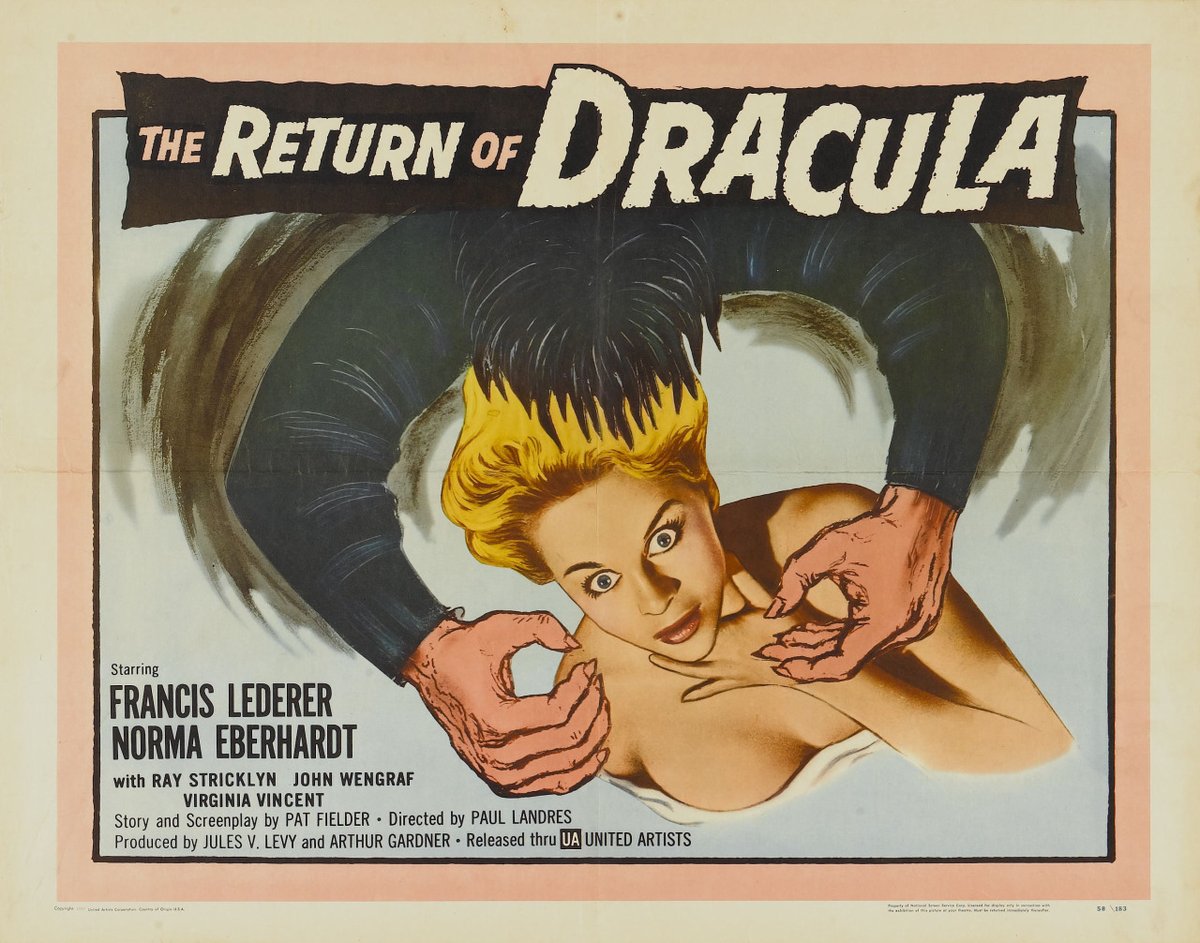 TalkingPicsTV's tweet photo. Revisit some old 'fiends' with #CarolineMunro in THE CELLAR CLUB from 10:55pm. #VincentPrice stars in TOMB OF LIGEIA (1965), #FrancisLederer in RETURN OF DRACULA (1958) and #JohnBeal in THE VAMPIRE (1957). Dare you watch with Caroline? #TPTVsubtitles https://t.co/qBOZxhV0nz