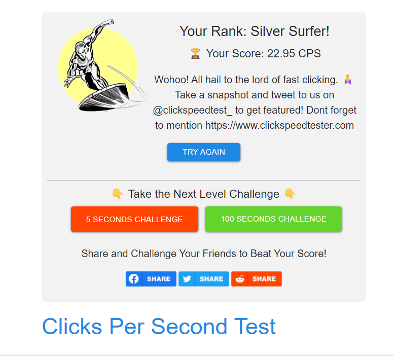 Click Speed Tester (@clickspeedtest_) / X