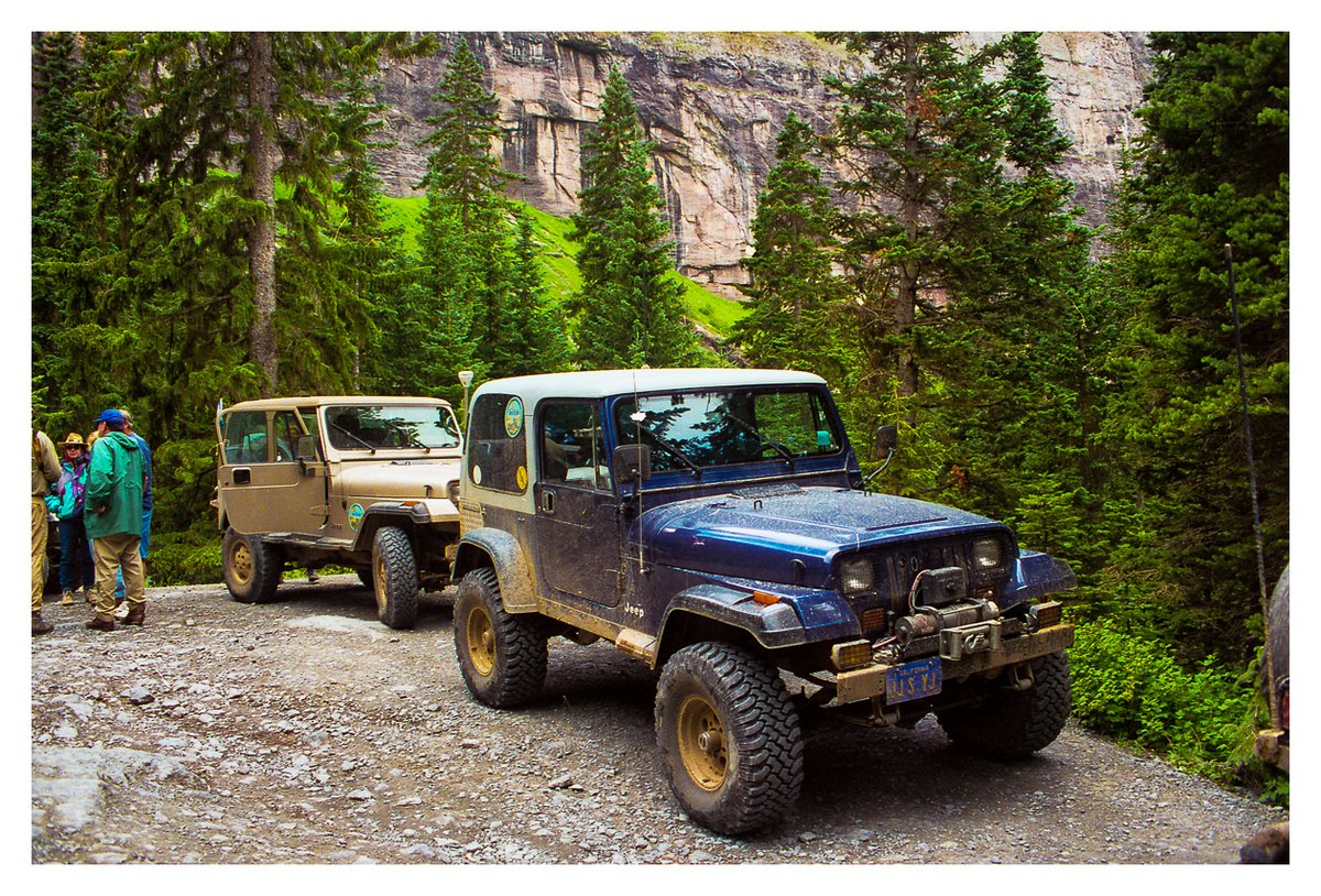 Photojeeper's tweet photo. Black Bear Pass from August 12, 1998
The view from Black Bear Pass when you get the first view of Telluride, CO.
The house on at Bridal Vail falls and a view of the falls from the end of the trail.
My Jeep after doing Black Bear Pass. https://t.co/UTaAUw33sa