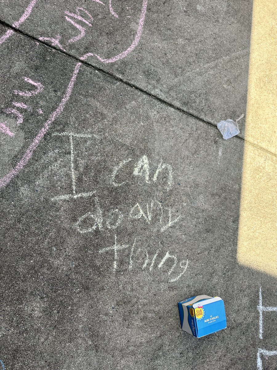 msahanson's tweet photo. Ms. Hanson’s class loved spreading joy with their sidewalk chalk creations! #chalkthewalk #spreadjoy #thejoyteam https://t.co/DVLQSFHyiN