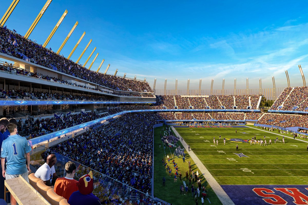 KU_Football's tweet image. The future home of Kansas Football 🔥

The transformed David Booth Kansas Memorial Stadium at the KU Gateway District.