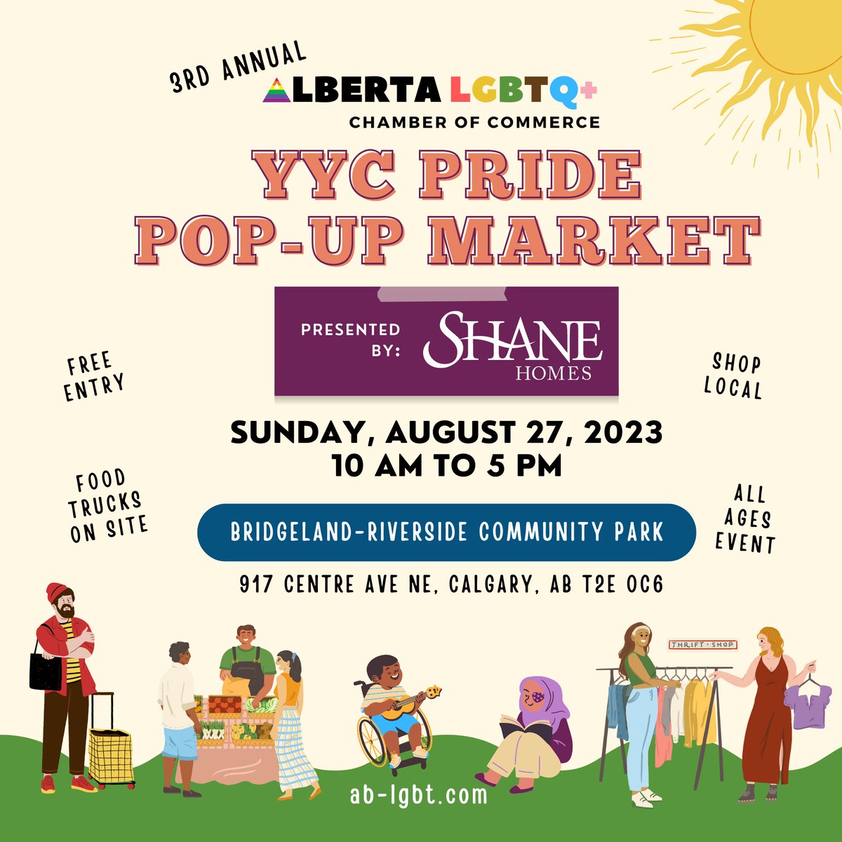𝗣𝗥𝗘𝗦𝗘𝗡𝗧𝗘𝗗 𝗕𝗬 𝗦𝗛𝗔𝗡𝗘 𝗛𝗢𝗠𝗘𝗦
Join us at the 🌈YYC Pop-up Pride Market🌈 to shop local businesses🛍️, and enjoy an exciting drag performance 👑

#ablgbt #yyc #yeg #alberta #ablgbtchamber #businessAB #supportlocal #albertabusiness #supportlocalalberta #shanehomes