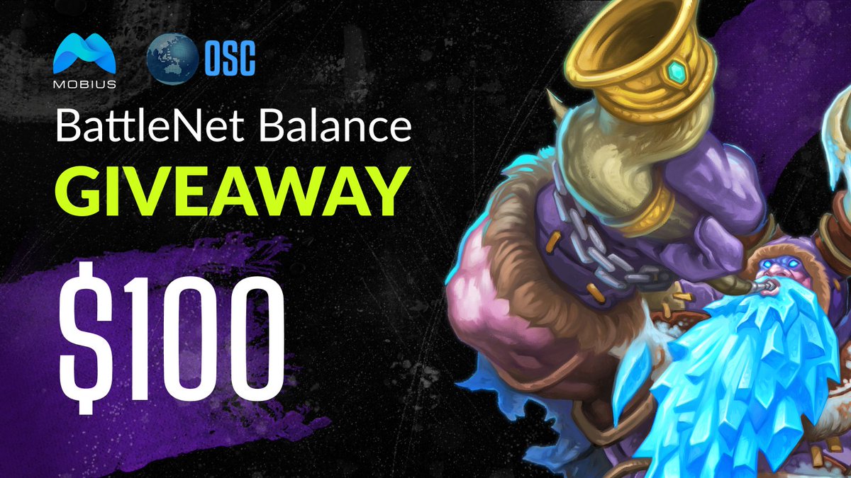 Courtesy of Mobius App we're giving away $100 in Battle.net balance to one lucky player from our HS community.
To participate:
✅Follow <a href="/PlayMobius/">Mobius</a> <a href="/OSCesports/">OSCesports</a>
✅Like/RT
✅Sign up to Mobius:
playmobius.co/HSOSC
✅Comment your Discord ID

Winner picked on Sept 3rd