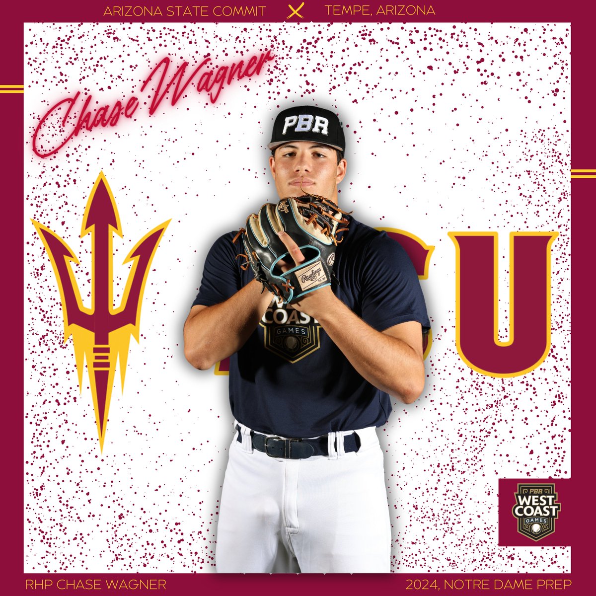 🚨𝐂𝐎𝐌𝐌𝐈𝐓𝐌𝐄𝐍𝐓 𝐀𝐋𝐄𝐑𝐓🚨

'24 RHP Chase Wagner (Notre Dame Prep) has announced his commitment to Arizona State University

Wagner was a standout arm at the West Coast Games and is Arizona's first commitment from the event.

👤 loom.ly/cbuRg1Q || <a href="/cwagner_24/">Chase Wagner</a>