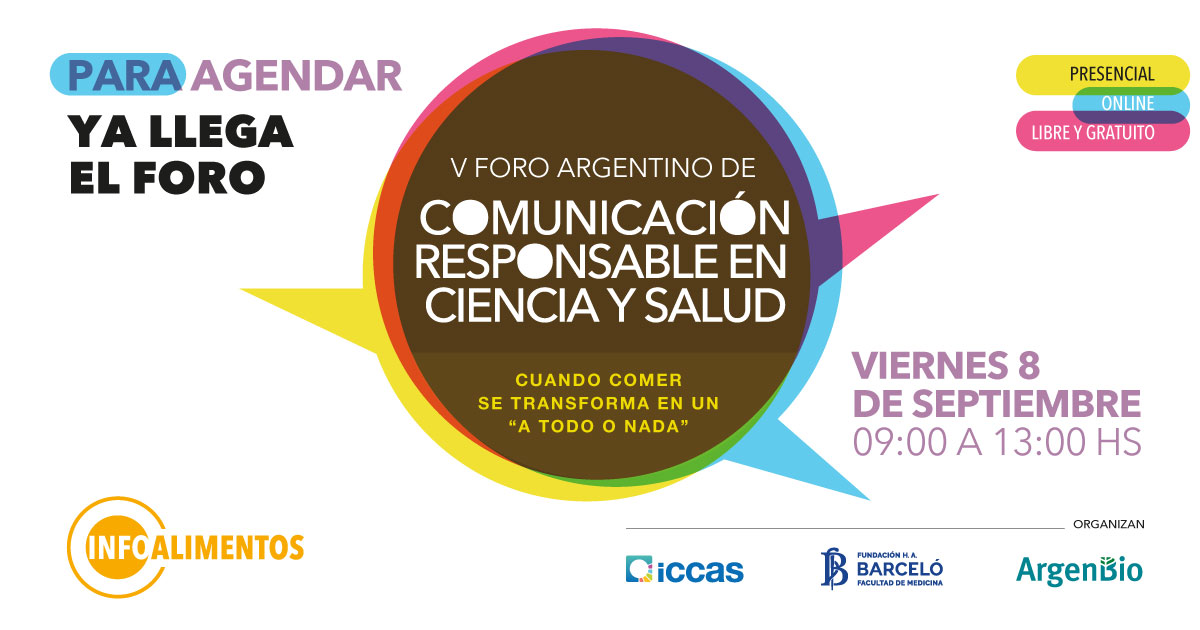 alimentos_info's tweet photo. ❗️Ya llega❗️V FORO EN COMUNICACIÓN RESPONSABLE EN CIENCIA Y SALUD
Cuando comer se transforma en un "a todo o nada"

¡Agendalo!
🗓️ 8/9
🕤 9 a 13 hs
🖥️ Virtual y presencial
📍Fundación Barceló, Salón Auditorio Av. Las Heras 1907, CABA.

Más info👉 https://t.co/jTGXDzS5RG https://t.co/3CtGolD1In