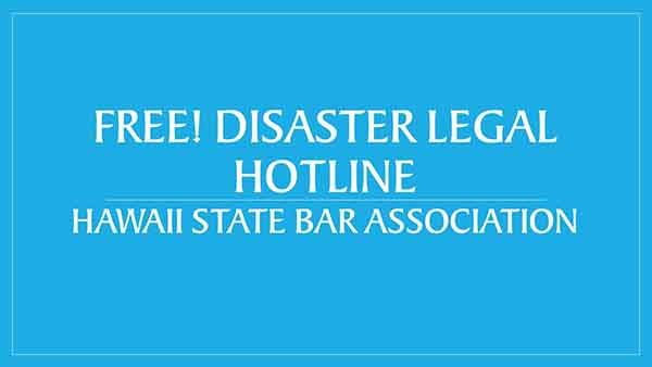 Free legal assistance is available to those impacted by the wildfires on Maui and Hawaiʻi island. Click on the link for details. courts.state.hi.us/wp-content/upl…