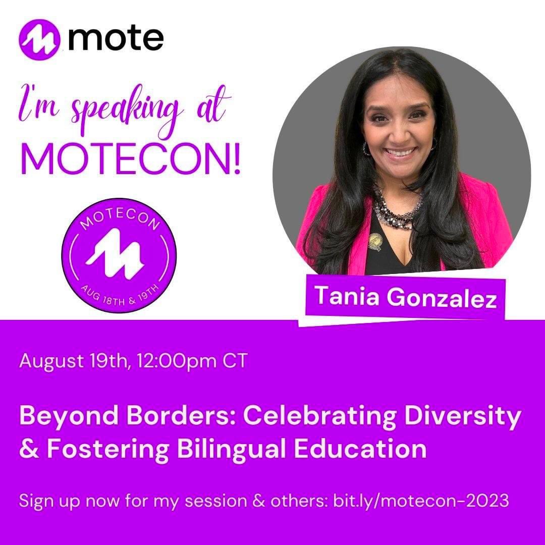 MrsTGonzalez's tweet photo. 📢Exciting news!
Mark your calendars now!
🗓️#MoteCon is back on
August 18th & 19th!
💜Don't miss out on this epic event!
➡️https://t.co/bkQHJ0VwvA
#motecon2023 @mr_isaacs_math @l_alston
Check out Mote (FREE) : ⬇️
https://t.co/C6QR60yOR0 https://t.co/5LHnaXexNE