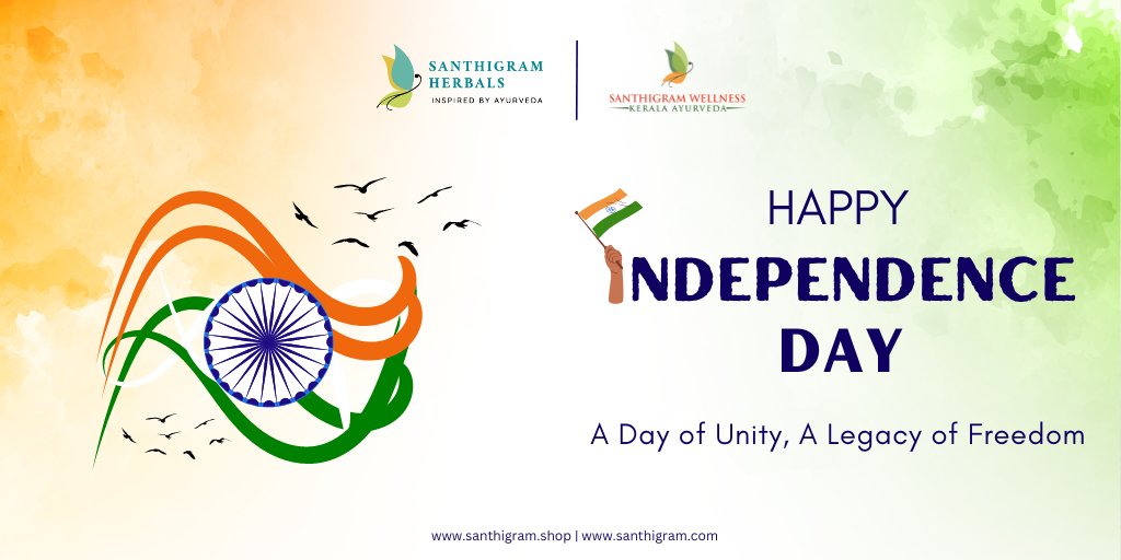 Happy Independence Day! Jai Hind!
77 Years of Independence: Honoring the Past, Embracing the Future"

Link: santhigram.shop/discount/FREED…

#HappyIndependenceDay #IndependenceDay #15thAugustSpecial #JaiHind #rejuvenate #santhigramusa #santhigramherbals