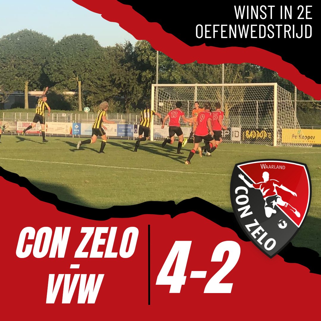 Con Zelo wint met 4-2 van VVW op een mooie zomeravond!💪
In een doelpuntrijke oefenwedstrijd wisten de mannen de overwinning te pakken!

Doelpunten; ⚽️⚽️⚽️⚽️
15' Tim Ligthart 1-0
30' Nijs Bakker 2-1
57' Senna Houtenbos 3-1
80' Thijs Vennink 4-2

Op naar de volgende!📈
#voetbal