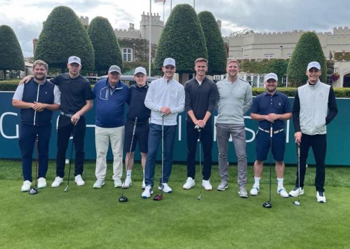 DailyAFC's tweet photo. 📸 Aaron Ramsdale, Declan Rice, Rob Holding, and Alex Runar Runarsson golfing yesterday. #afc https://t.co/Rex2jMVuaj