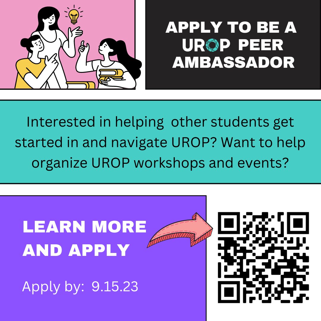 MIT UROP (@urop_mit) on Twitter photo 📢 <a href="/MITstudents/">MIT Students</a> Apply to be a UROP Peer Ambassador! A great leadership opportunity to help your peers learn about and navigate UROP, assist with workshops, events, and more. 📢 <a href="/MITstudents/">MIT Students</a> Apply to be a UROP Peer Ambassador! A great leadership opportunity to help your peers learn about and navigate UROP, assist with workshops, events, and more.
