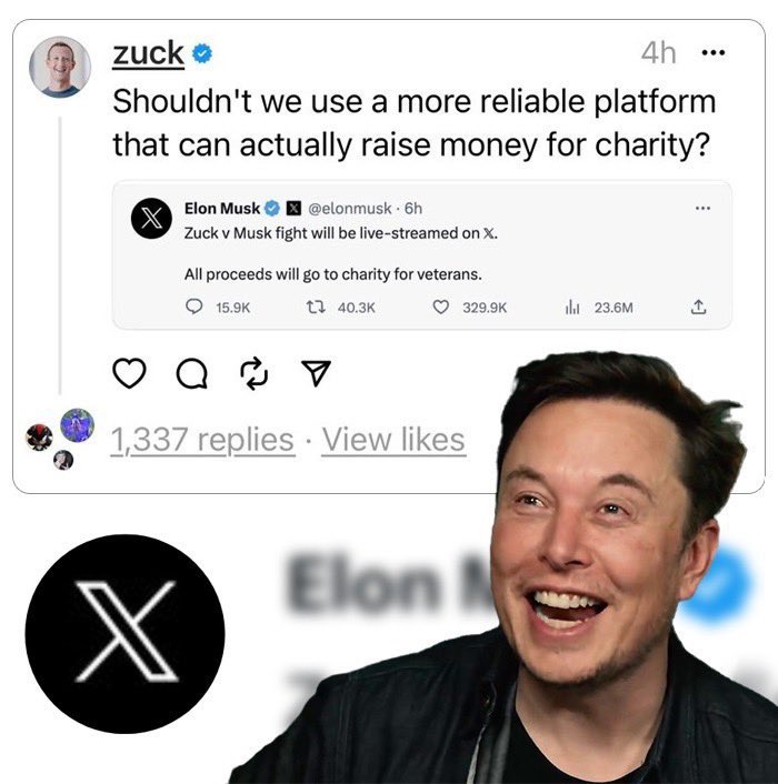 Elon Musk actually made Zuck to share the 𝕏 logo on his platform 🤣
The Genius Elon 
#ElonVsZuckerberg
#ZEROBASEONE