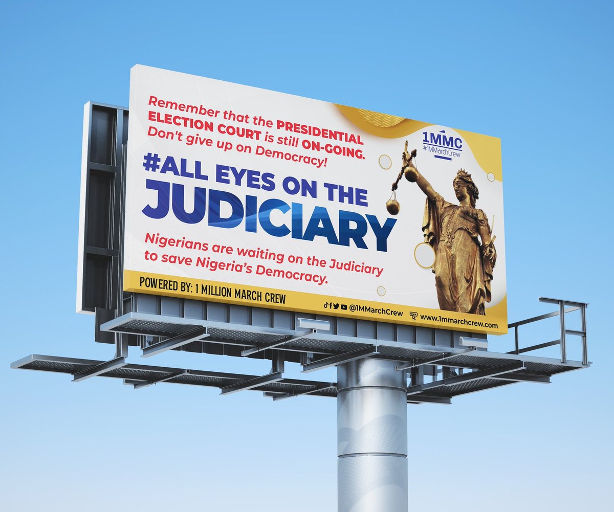 Another massive “ALL EYES ON THE JUDICIARY” billboard far away from Nigeria thanks to <a href="/UkomahM/">Chief UC Maxwell, SAL 𓃵</a>, 1MM and others who are supporting and sponsoring this astonishing initiative. We must reclaim our mandate.