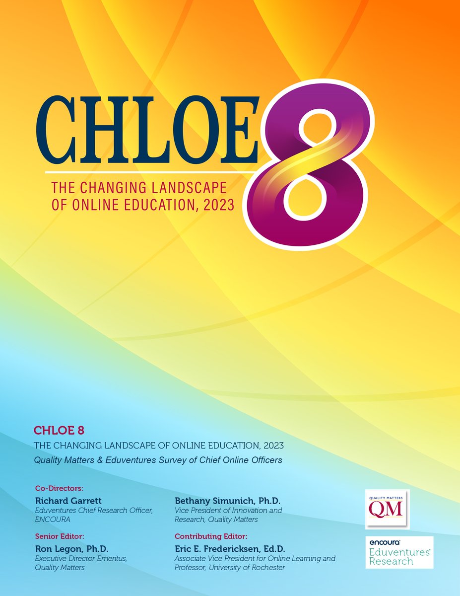 The eighth edition of the Changing Landscape of Online Education (CHLOE) report is available now!

Download your copy today at ow.ly/rc8650PzATY

Then, join the CHLOE 8 team for a webinar on their findings Aug. 22 at 1 p.m. ET: us02web.zoom.us/webinar/regist…
