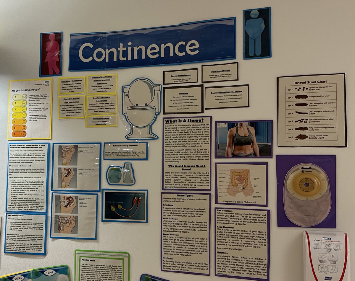 Made a little Continence Display for @DalgleishWard MeltonMowbray. @LPTnhs @AngelaHillery @LPTChair @NHSMidlands @NHSfox1 @NHSMillion @NHS_LLR #continence @Leic_hospital