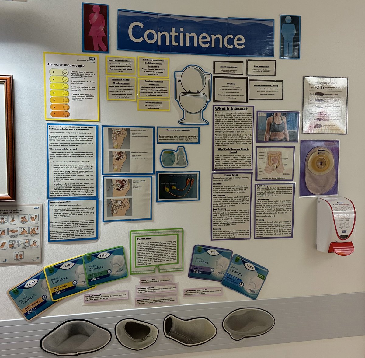 dingley133's tweet photo. Made a little Continence Display for @DalgleishWard MeltonMowbray. @LPTnhs @AngelaHillery @LPTChair @NHSMidlands @NHSfox1 @NHSMillion @NHS_LLR #continence @Leic_hospital https://t.co/6H5CygHydN