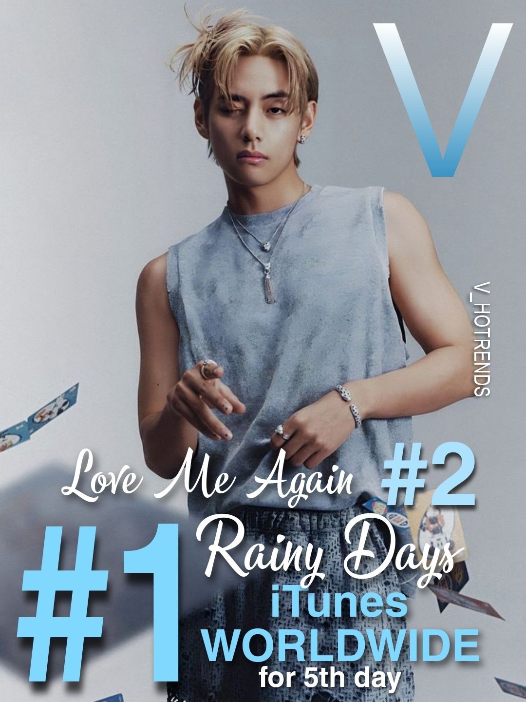 BTS V's 'Rainy Days' tops iTunes in 70 countries