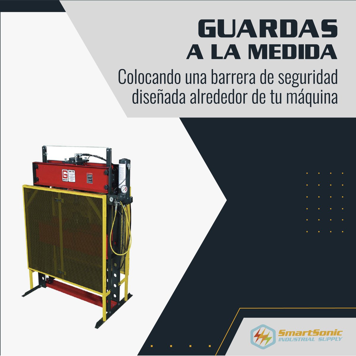 En Smart Sonic Supply creamos Guardas de Seguridad para brindar soluciones ideales para tus instalaciones; ideales para delimitar máquinas o zonas de trabajo con un diseño personalizado y adaptado a las necesidades de cada industria. 

Conoce más aquí 👉 bit.ly/3CZZtaU