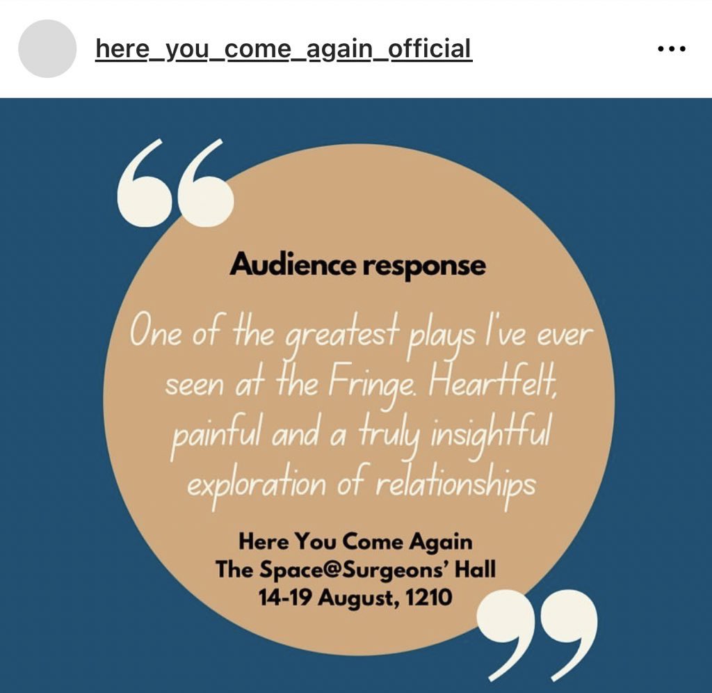 This audience review made our day!!!🫶 Any #reviewers at the fringe pls come and watch our show!!! #EdFringe2023 #FillYerBoots #edfringe23 #edfringereviews #edfringereviewers #newshowfringe <a href="/edfringe/">Edinburgh Festival Fringe</a> @fringebiscuit <a href="/FringeReview/">FringeReview</a> <a href="/theSpaceUK/">theSpaceUK</a>