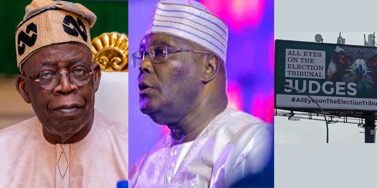SaharaReporters's tweet photo. Atiku Knocks Tinubu For 'Dictatorial Tendency' Over Removal Of 'All Eyes On The Judiciary' Billboards | Sahara Reporters https://t.co/x6p7WIdu61 https://t.co/V5YJ6QQdvc