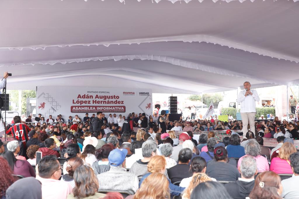 adan_augusto's tweet photo. El entusiasmo y afecto de nuestras compañeras y compañeros se hizo sentir con mucha fuerza en la asamblea informativa de Coacalco de Berriozábal.

Estar en el Estado de México es como estar en casa. En cada gesto y en cada saludo, se nota la hospitalidad y calidez de este noble pueblo.

¡La Cuarta Transformación llegó para quedarse!