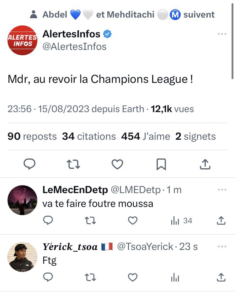 Math_VirageSud's tweet photo. Malgré la suppression du tweet On oubliera pas @AlertesInfos … on signale et on se désabonne en masse la #TeamOM https://t.co/uZ15mnoj3n
