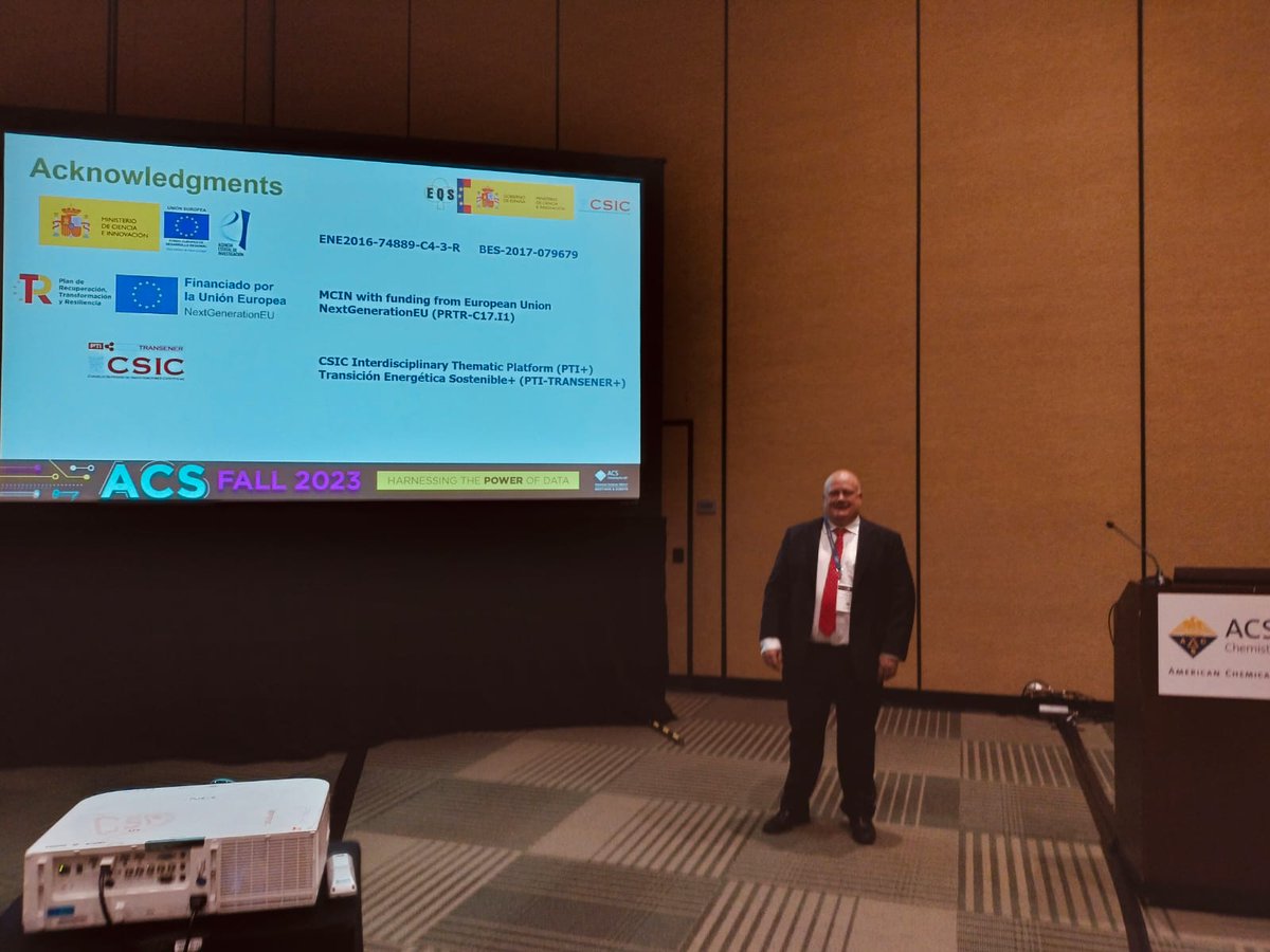 Today, we have presented in #ACSFall2023 (<a href="/AmerChemSociety/">American Chemical Society</a>) our work about profuction of advanced biofuels from used cooking oils. This work is part of <a href="/DianaGGPP/">Diana García Pérez</a> tesis, and iniciativa biorrefina CSIC <a href="/PTI_TRANSENER/">PTI+ TRANSENER</a>.
This work is collanoration between #EQS of <a href="/ICP_CSIC/">Instituto de Catálisis y Petroleoquímica (CSIC)</a> and <a href="/NREL/">NREL</a>.