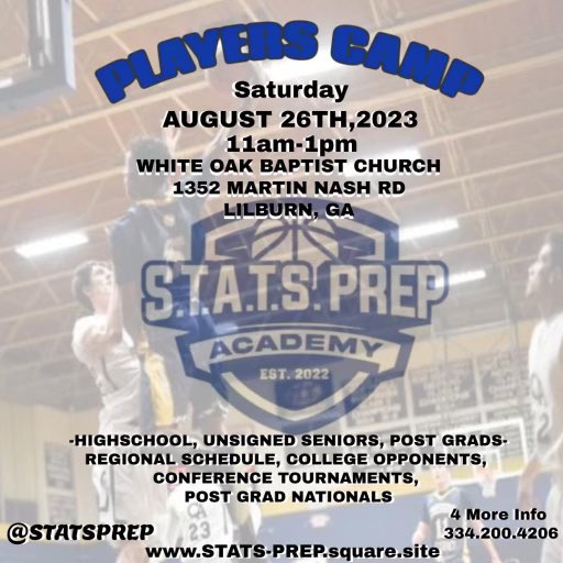 I will be at the camp next weekend!! Come put in some work @CoachTSTATSPrep <a href="/StatsPrep/">S.T.A.T.S PREP-STUDENTS 2 ATHLETES TO SCHOLARSHIPS</a>