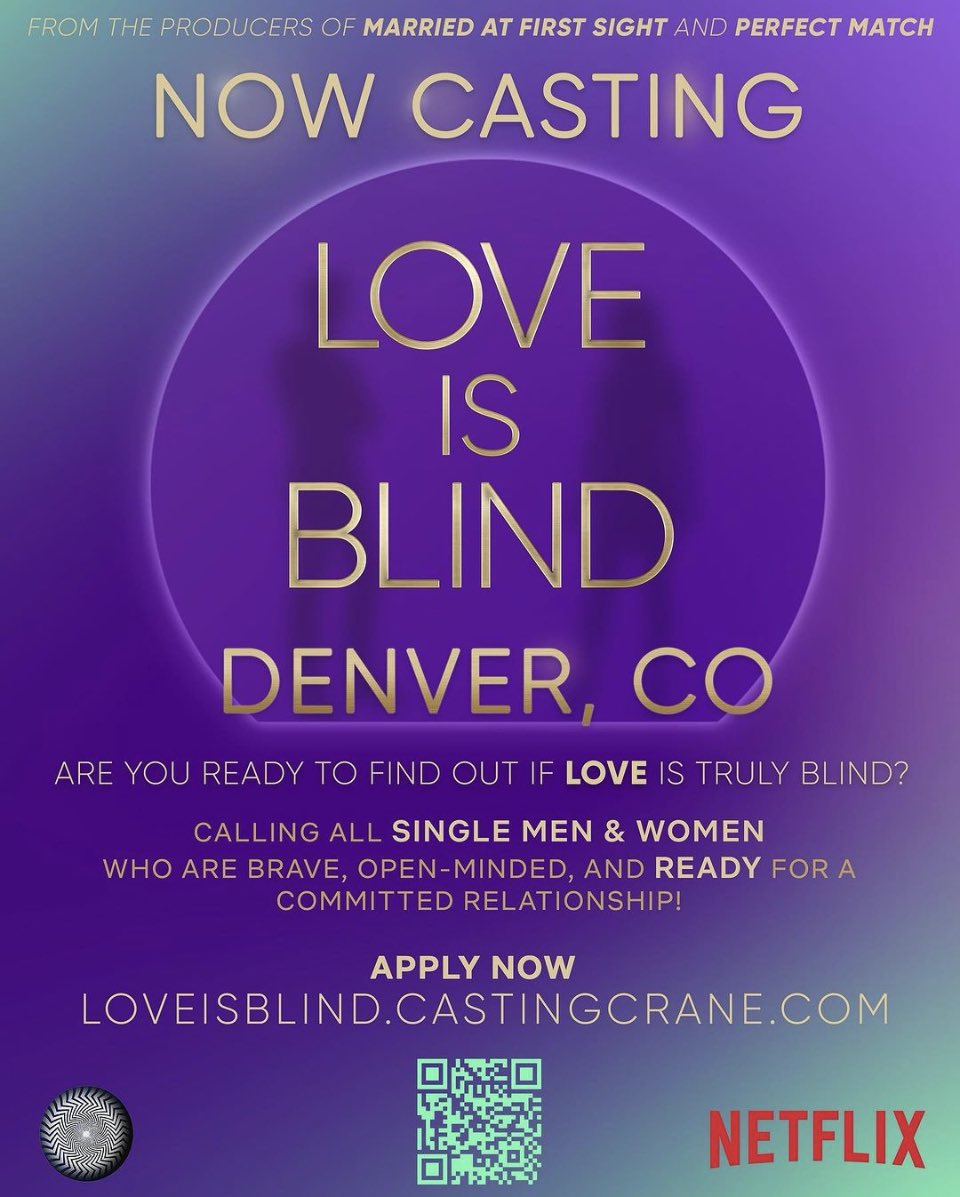 amandaogen's tweet photo. THE P🟣DS ARE NOW OPEN! I am back on the casting team for LOVE IS BLIND on NETFLIX!

We are seeking single men and women who are ready to find out if love is truly blind! (app link in bio!) #loveisblind #netflixcasting #castingcall #singlescasting #netflixloveisblind #podsquad https://t.co/HYe9dkDVuX