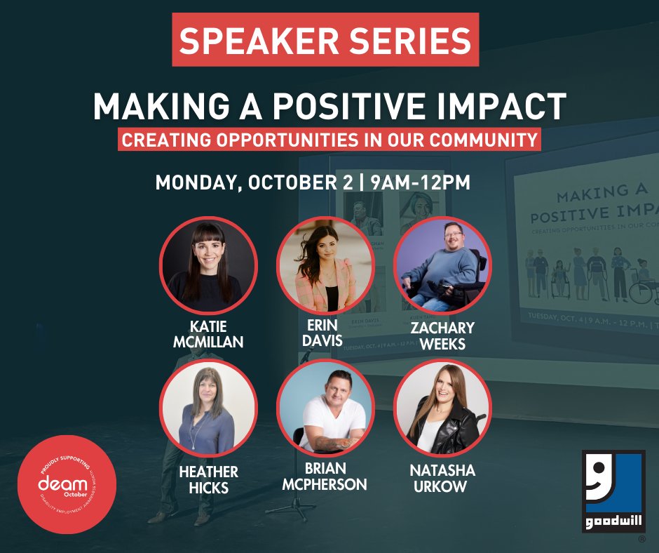 GoodwillAB's tweet photo. Join us at the ATB Financial Arts Barns Building, October 2, for Goodwill's kick-off event for Disability Employment Awareness Month (DEAM).
Learn about Making a Positive Impact and Creating Opportunities in our Community! https://t.co/aABVNYzhCA https://t.co/6AXn0ucSNR