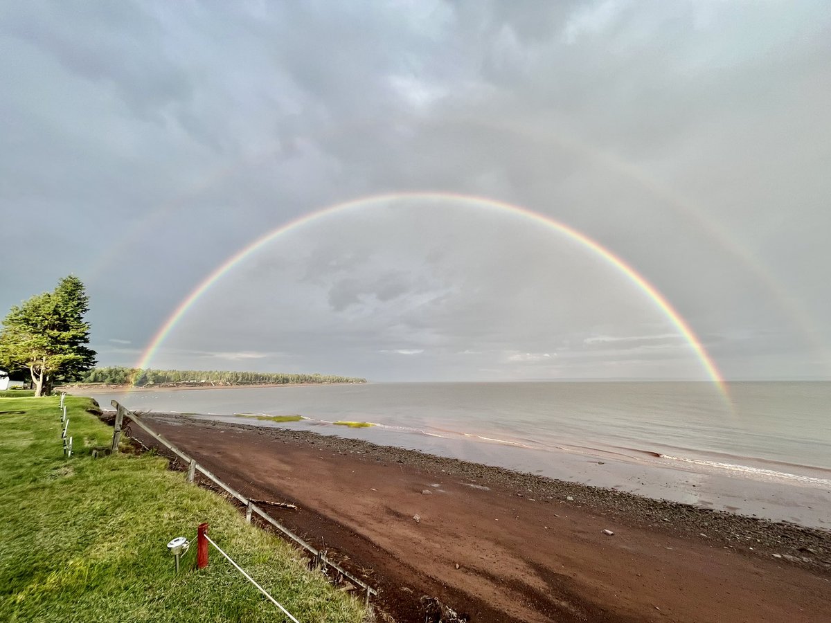 Awesome double rainbow over Cobequid Bay, taken in Little Bass River, NS. <a href="/KalinMitchelCTV/">Kalin Mitchell</a>