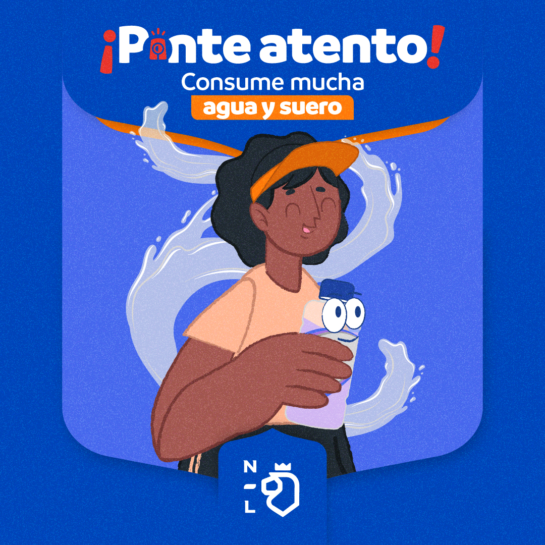 nuevoleon's tweet photo. ¡Continúa las altas temperaturas! ☀️🌡

Para prevenir golpes de calor, te recomendamos tomar muchos líquidos para que te mantengas hidratada e hidratado. 🚰🥛🧃 https://t.co/7TauJ1or5U